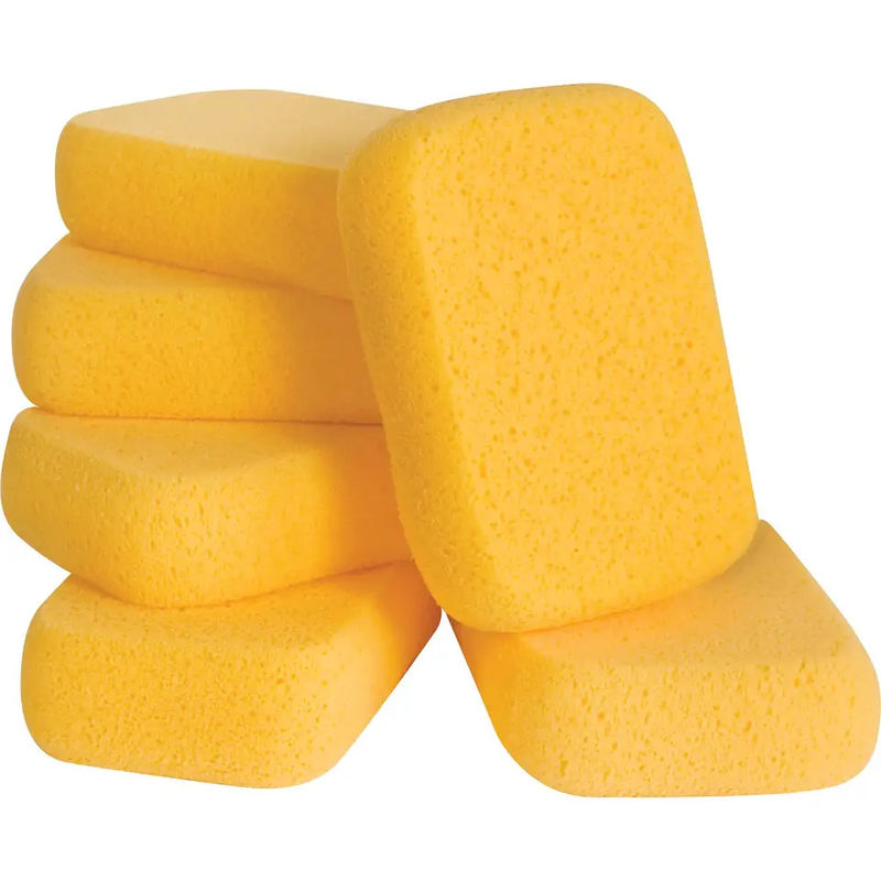 Esponja durable del lacre de la lechada en color amarillo de la bolsa de plástico