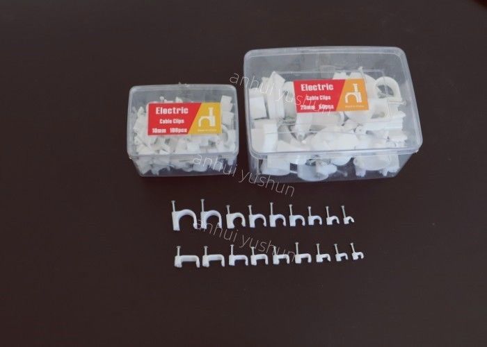 Clips de cable de plástico plano/círculo blanco o negro para uso en interiores/exteriores