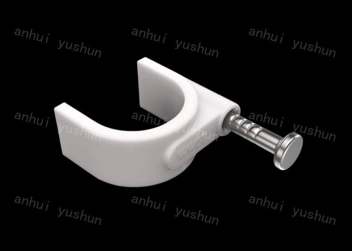 Clips de cable de plástico de 10 mm Fácil de instalar Tipo de clavo Clip de cable circular de plástico blanco de 4 mm-25 mm con clavo