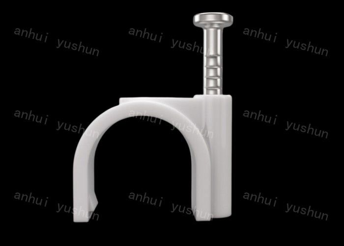 Clips de cable de plástico de 10 mm Fácil de instalar Tipo de clavo Clip de cable circular de plástico blanco de 4 mm-25 mm con clavo