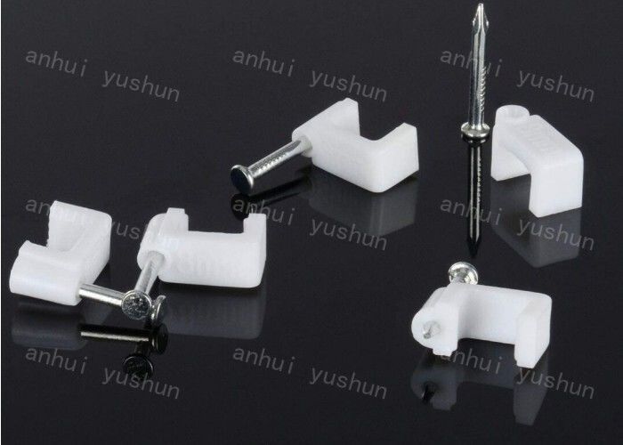 Clips de cable de plástico blanco PP para gestión de cables Cableado eléctrico Bridas de plástico Titular / Abrazaderas de cable