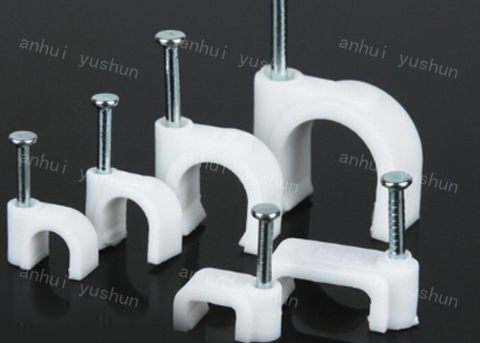 alta durabilidad de 10m m y clips de cable plásticos del clavo flexible plásticos alrededor de los clips de cable ajustable