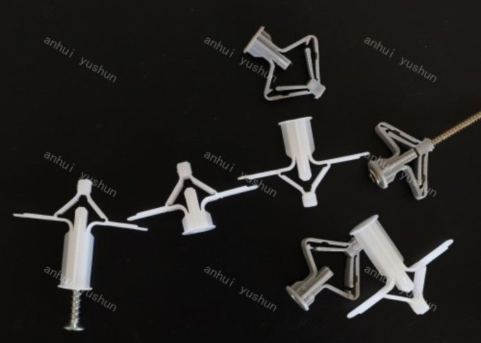 Ancla plástica de la mampostería seca del ancla del tornillo de enchufe de pared de la mariposa de la sujeción de Grey Wall Plug Screw Plastic